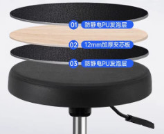 ESDポリウレタンキャスターESD産業用電子部品と梱包チューブ用クリーンルームチェア