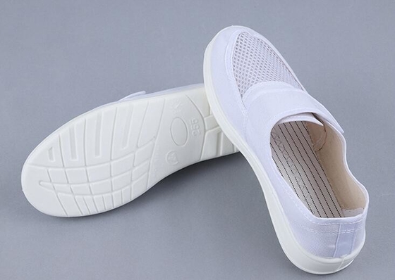 PUのキャンバス34-46のクリーンルームEsdの靴ヴェルクロと通気性の3つの側面